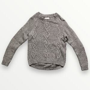 H&M L.O.G.G. Metallic Cable Knit Sweater Women’s XS Gray